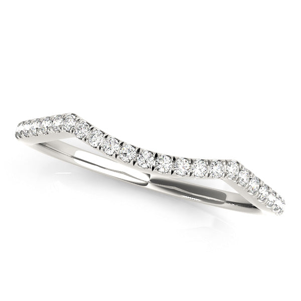 Curved Half Eternity Ring in Gold & Platinum