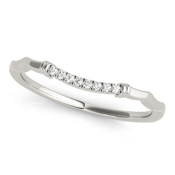 Curved Half Eternity Ring in Gold & Platinum