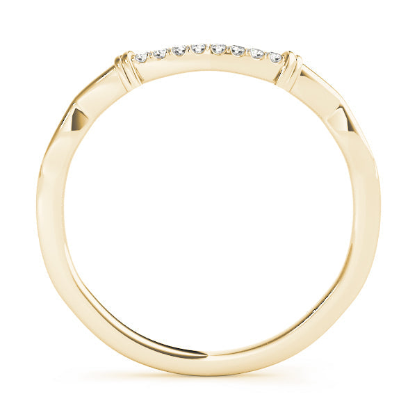 Curved Half Eternity Ring in Gold & Platinum