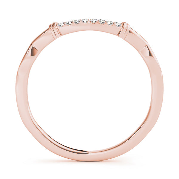 Curved Half Eternity Ring in Gold & Platinum