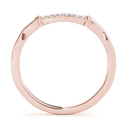 Curved Half Eternity Ring in Gold & Platinum