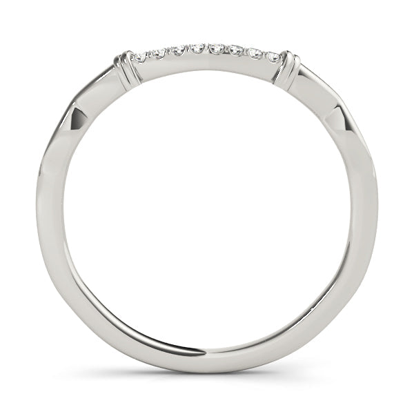 Curved Half Eternity Ring in Gold & Platinum