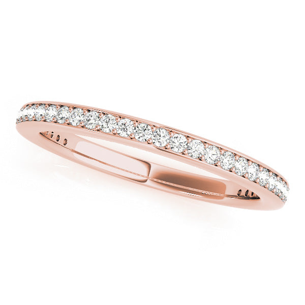 Single Row Prong in Channel Half Eternity Ring in Gold & Platinum