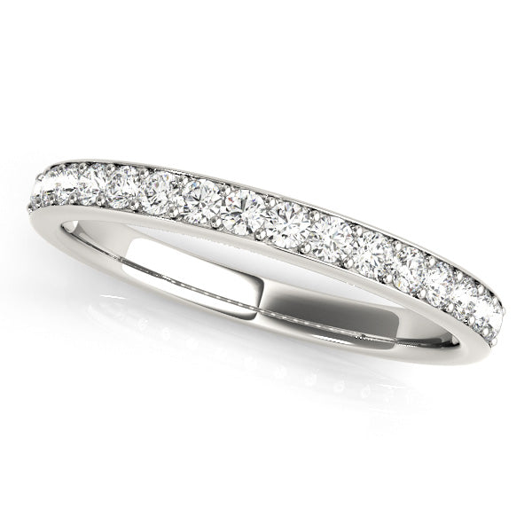 Prong in Channel Half Eternity Ring in Gold & Platinum