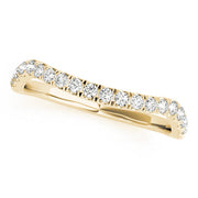 Split Prong Curved Half Eternity Ring in 10K/14K gold and platinum with certified lab-grown or natural diamonds