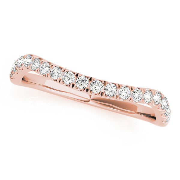 Split Prong Curved Half Eternity Ring in Gold & Platinum
