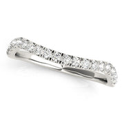 Split Prong Curved Half Eternity Ring in Gold & Platinum