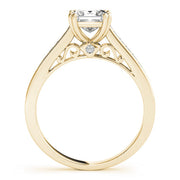 Refined Sidestone Princess Diamond Engagement Ring in 10K/14K gold and platinum with certified lab-grown or natural diamonds