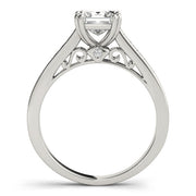 Refined Sidestone Princess Diamond Engagement Ring in 10K/14K gold and platinum with certified lab-grown or natural diamonds