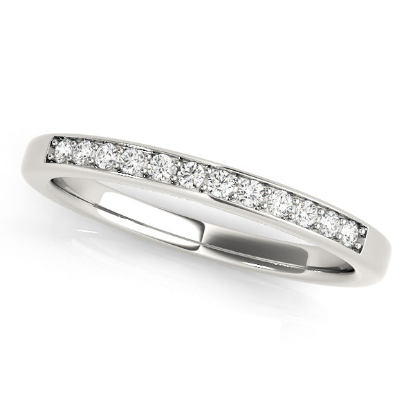 Prong in Channel Half Eternity Ring in Gold & Platinum