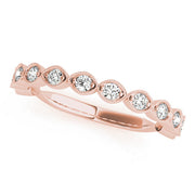Vintage-Inspired Milgrain Half Eternity Ring in Gold & Platinum