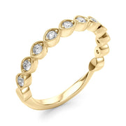 Vintage-Inspired Milgrain Half Eternity Ring in Gold & Platinum