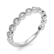 Vintage-Inspired Milgrain Half Eternity Ring in Gold & Platinum