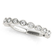 Vintage-Inspired Milgrain Half Eternity Ring in Gold & Platinum