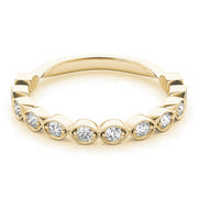 Vintage-Inspired Milgrain Half Eternity Ring in Gold & Platinum