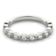 Vintage-Inspired Milgrain Half Eternity Ring in Gold & Platinum