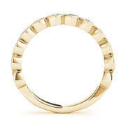 Vintage-Inspired Milgrain Half Eternity Ring in Gold & Platinum