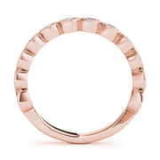 Vintage-Inspired Milgrain Half Eternity Ring in Gold & Platinum