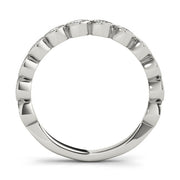 Vintage-Inspired Milgrain Half Eternity Ring in Gold & Platinum