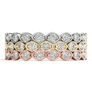 Vintage-Inspired Milgrain Half Eternity Ring in Gold & Platinum