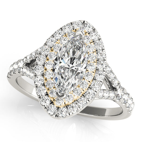Cherished Halo Engagement Ring Marquise Diamond Engagement Ring in 10K/14K gold and platinum with certified lab-grown or natural diamonds