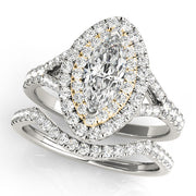 Cherished Halo Engagement Ring Marquise Diamond Engagement Ring in 10K/14K gold and platinum with certified lab-grown or natural diamonds
