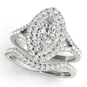 Cherished Halo Engagement Ring Marquise Diamond Engagement Ring in 10K/14K gold and platinum with certified lab-grown or natural diamonds