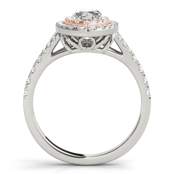 Cherished Halo Engagement Ring Marquise Diamond Engagement Ring in 10K/14K gold and platinum with certified lab-grown or natural diamonds