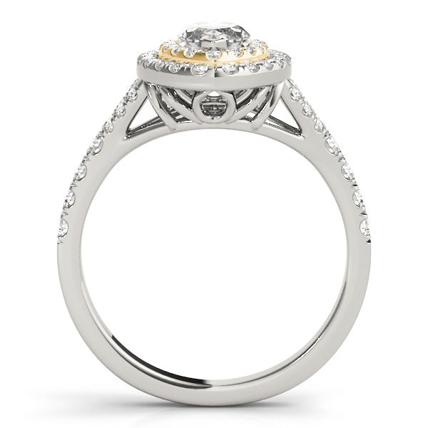Cherished Halo Engagement Ring Marquise Diamond Engagement Ring in 10K/14K gold and platinum with certified lab-grown or natural diamonds