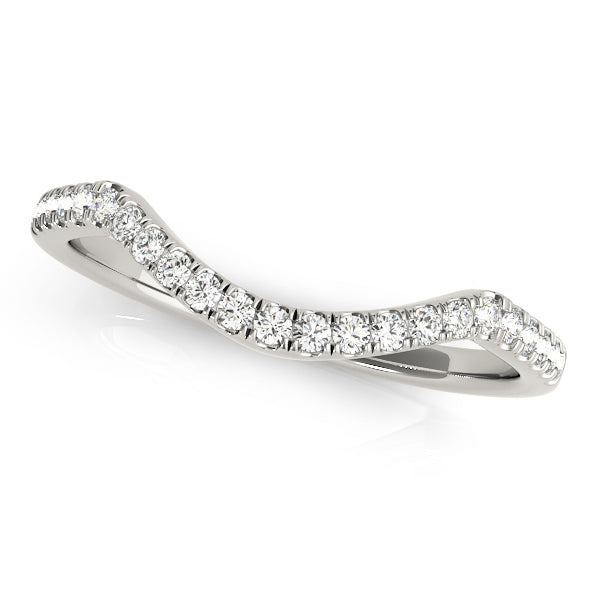 Split Prong Curved Half Eternity Ring in 10K/14K gold and platinum with certified lab-grown or natural diamonds