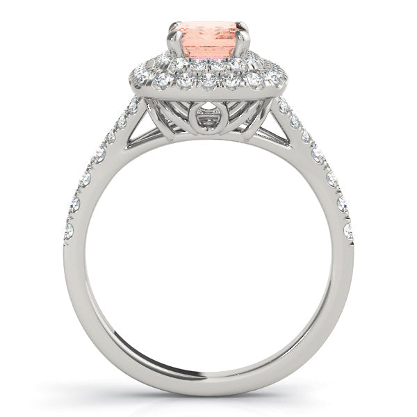 Classic Cut Halo Emerald Diamond Engagement Ring in 10K/14K gold and platinum with certified lab-grown or natural diamonds