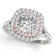 Timeless Halo Engagement Ring Cushion Diamond Engagement Ring in 10K/14K gold and platinum with certified lab-grown or natural diamonds