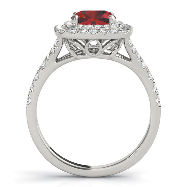 Timeless Halo Engagement Ring Cushion Diamond Engagement Ring in 10K/14K gold and platinum with certified lab-grown or natural diamonds
