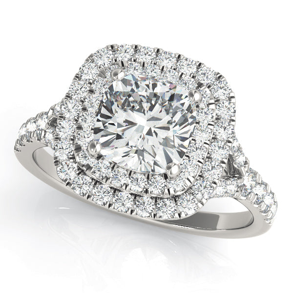 Timeless Halo Engagement Ring Cushion Diamond Engagement Ring in 10K/14K gold and platinum with certified lab-grown or natural diamonds