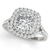 Timeless Halo Engagement Ring Cushion Diamond Engagement Ring in 10K/14K gold and platinum with certified lab-grown or natural diamonds