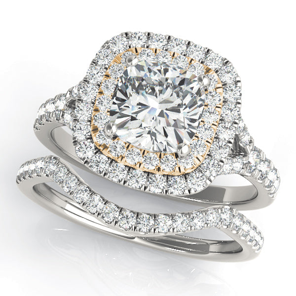 Timeless Halo Engagement Ring Cushion Diamond Engagement Ring in 10K/14K gold and platinum with certified lab-grown or natural diamonds