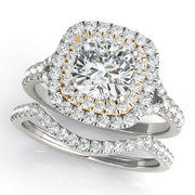 Timeless Halo Engagement Ring Cushion Diamond Engagement Ring in 10K/14K gold and platinum with certified lab-grown or natural diamonds