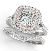 Timeless Halo Engagement Ring Cushion Diamond Engagement Ring in 10K/14K gold and platinum with certified lab-grown or natural diamonds