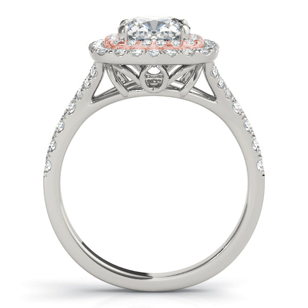 Timeless Halo Engagement Ring Cushion Diamond Engagement Ring in 10K/14K gold and platinum with certified lab-grown or natural diamonds