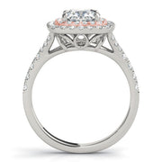 Timeless Halo Engagement Ring Cushion Diamond Engagement Ring in 10K/14K gold and platinum with certified lab-grown or natural diamonds