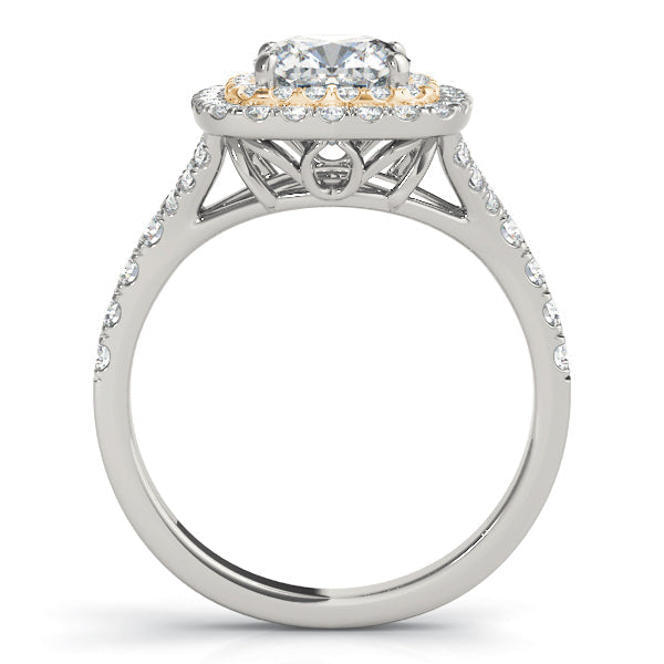 Timeless Halo Engagement Ring Cushion Diamond Engagement Ring in 10K/14K gold and platinum with certified lab-grown or natural diamonds