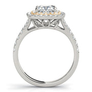 Timeless Halo Engagement Ring Cushion Diamond Engagement Ring in 10K/14K gold and platinum with certified lab-grown or natural diamonds