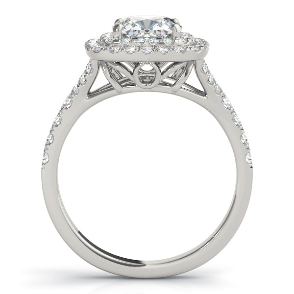Timeless Halo Engagement Ring Cushion Diamond Engagement Ring in 10K/14K gold and platinum with certified lab-grown or natural diamonds