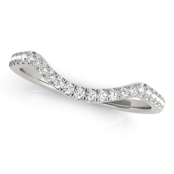 Curved Split Prong Half Eternity Ring in 10K/14K gold and platinum with certified lab-grown or natural diamonds