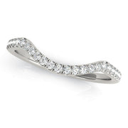 Curved Split Prong Half Eternity Ring in Gold & Platinum