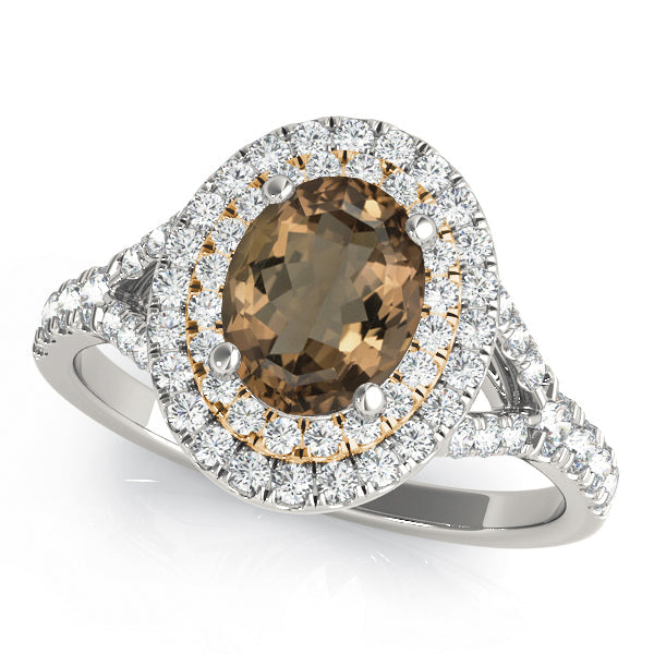 Elegant Halo Engagement Ring Oval Diamond Engagement Ring in 10K/14K gold and platinum with certified lab-grown or natural diamonds