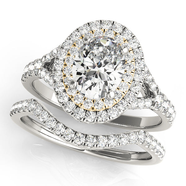 Elegant Halo Engagement Ring Oval Diamond Engagement Ring in 10K/14K gold and platinum with certified lab-grown or natural diamonds