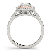 Elegant Halo Engagement Ring Oval Diamond Engagement Ring in 10K/14K gold and platinum with certified lab-grown or natural diamonds