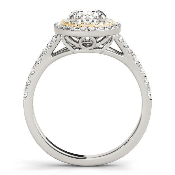 Elegant Halo Engagement Ring Oval Diamond Engagement Ring in 10K/14K gold and platinum with certified lab-grown or natural diamonds