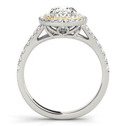 Elegant Halo Engagement Ring Oval Diamond Engagement Ring in 10K/14K gold and platinum with certified lab-grown or natural diamonds